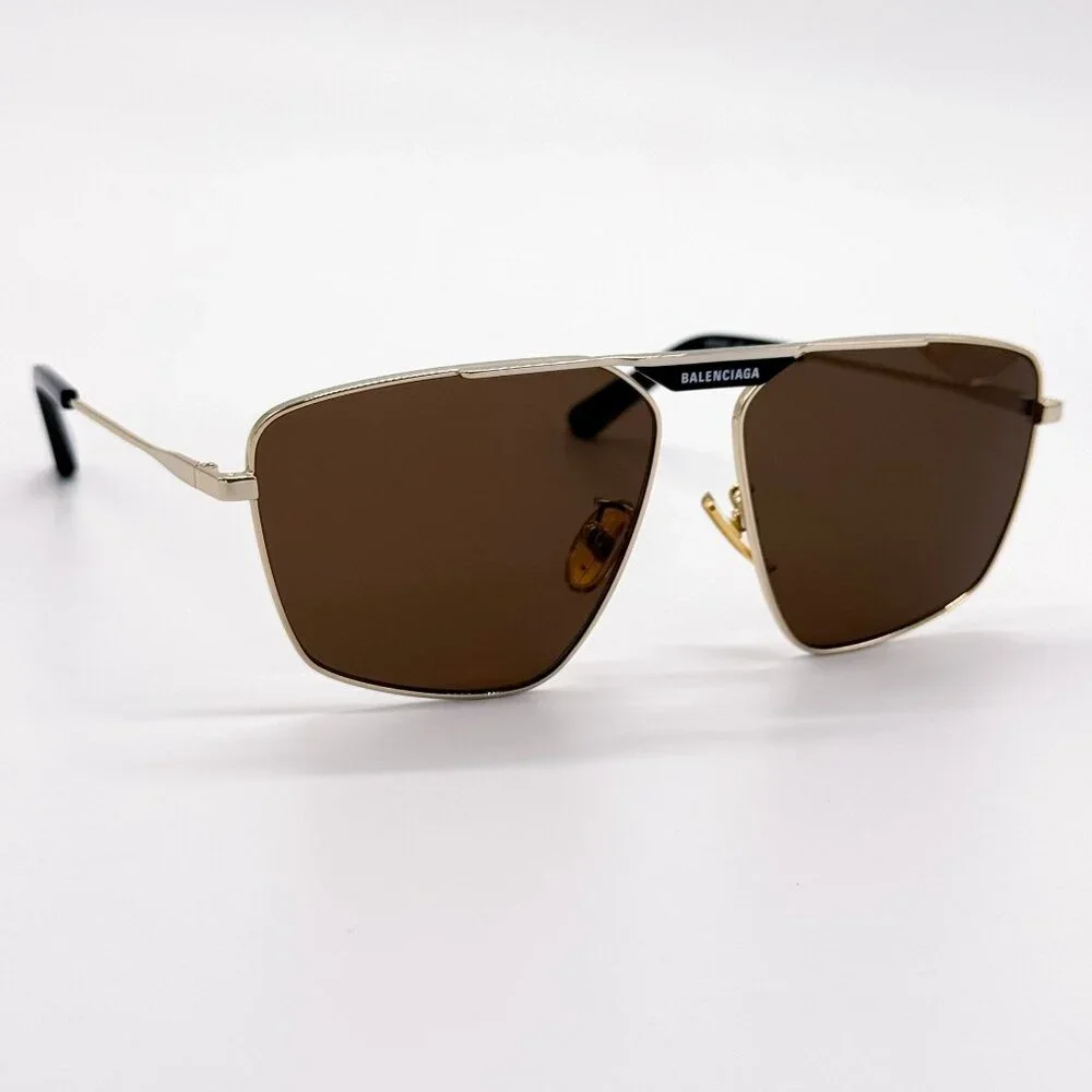 NEW BALENCIAGA SUNGLASSES BB0246SA 003 GOLD MEN EYEWEAR BALENCIAGA